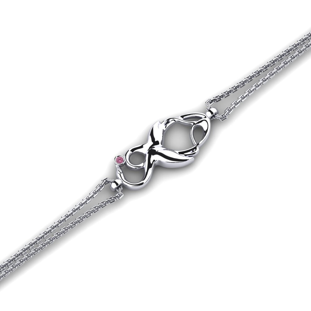 Platine 950 Grenat de Rhodolite Bracelet pour femme Gnikcots