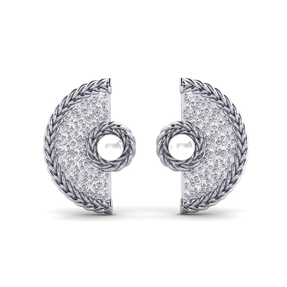 18ct White Gold Diamond Women's Earring Goaround