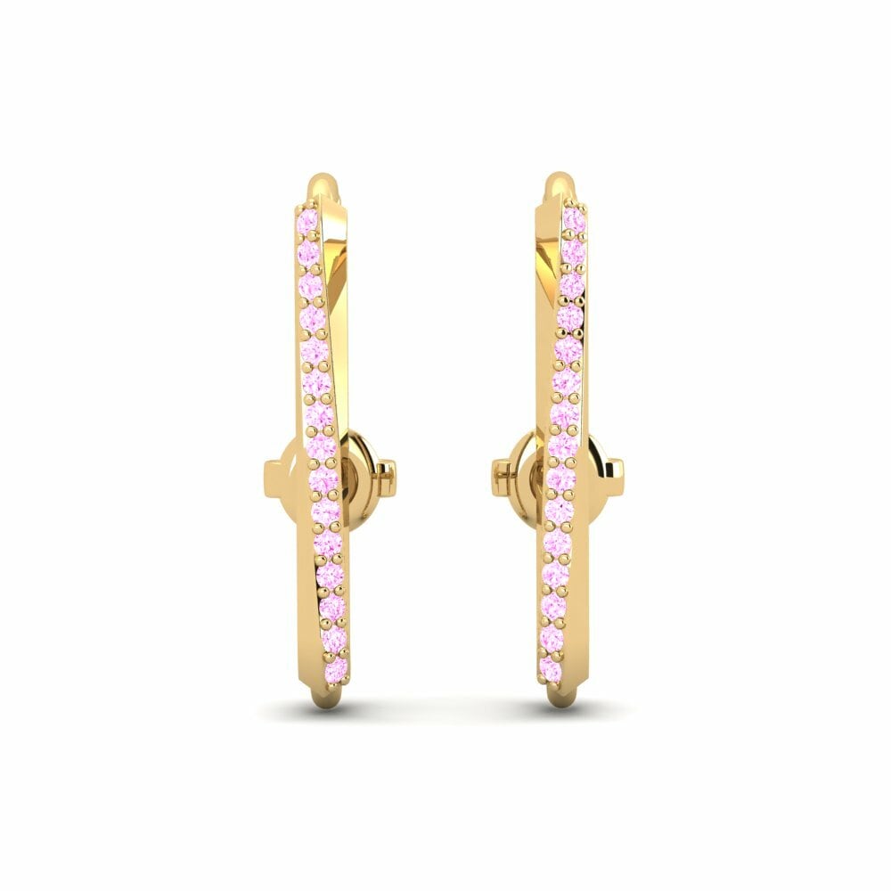 Saphir Rose Boucle d'oreille femme Gobal