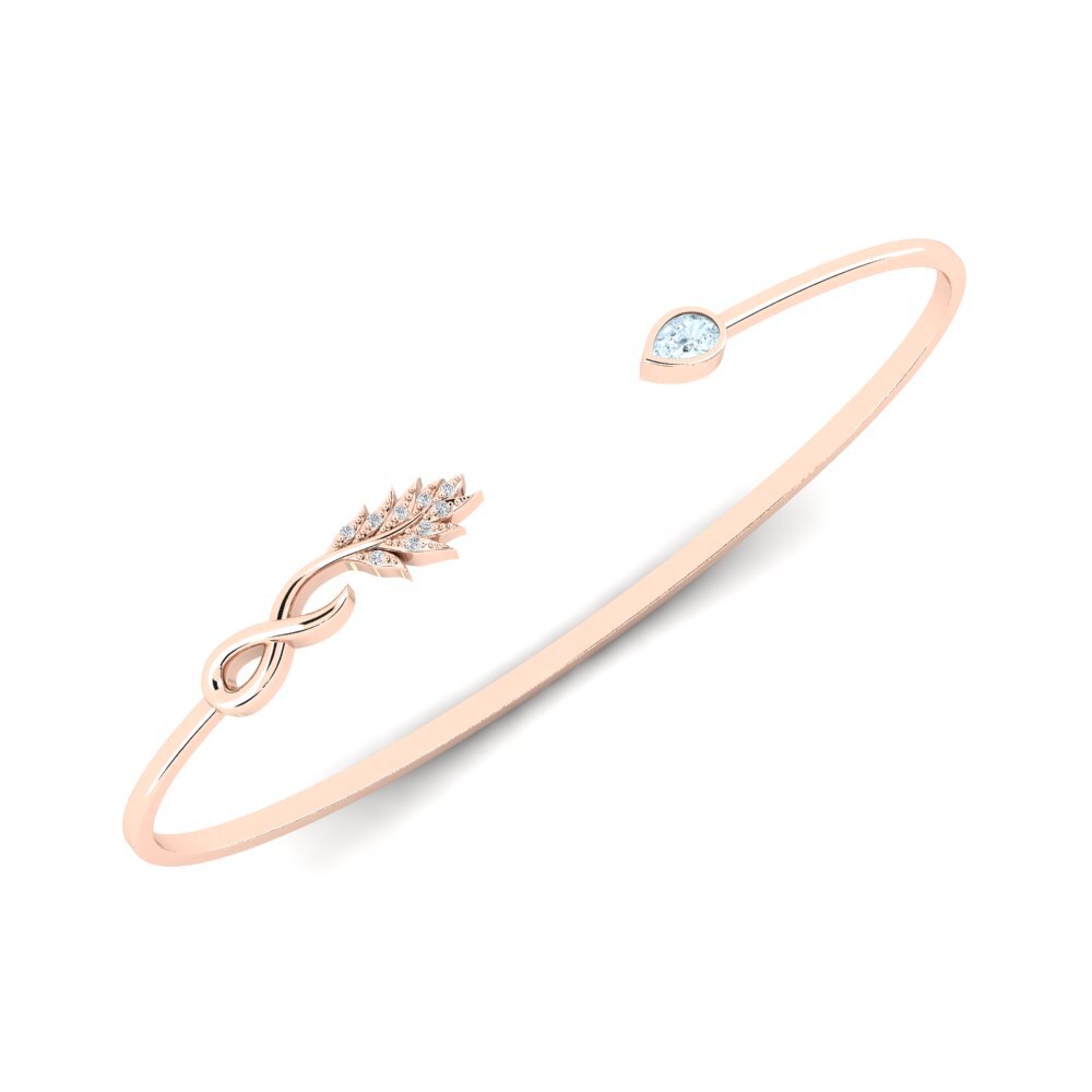 9ct Rose Gold Aquamarine Palm Cuff Godeo