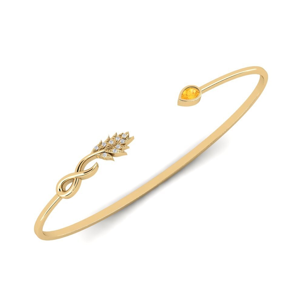 9ct Yellow Gold Citrine Palm Cuff Godeo
