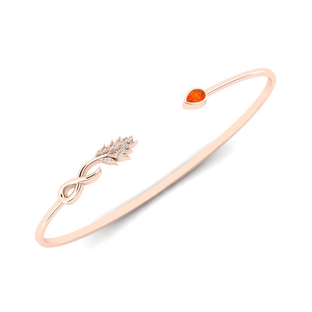 9ct Rose Gold Fire Opal Palm Cuff Godeo