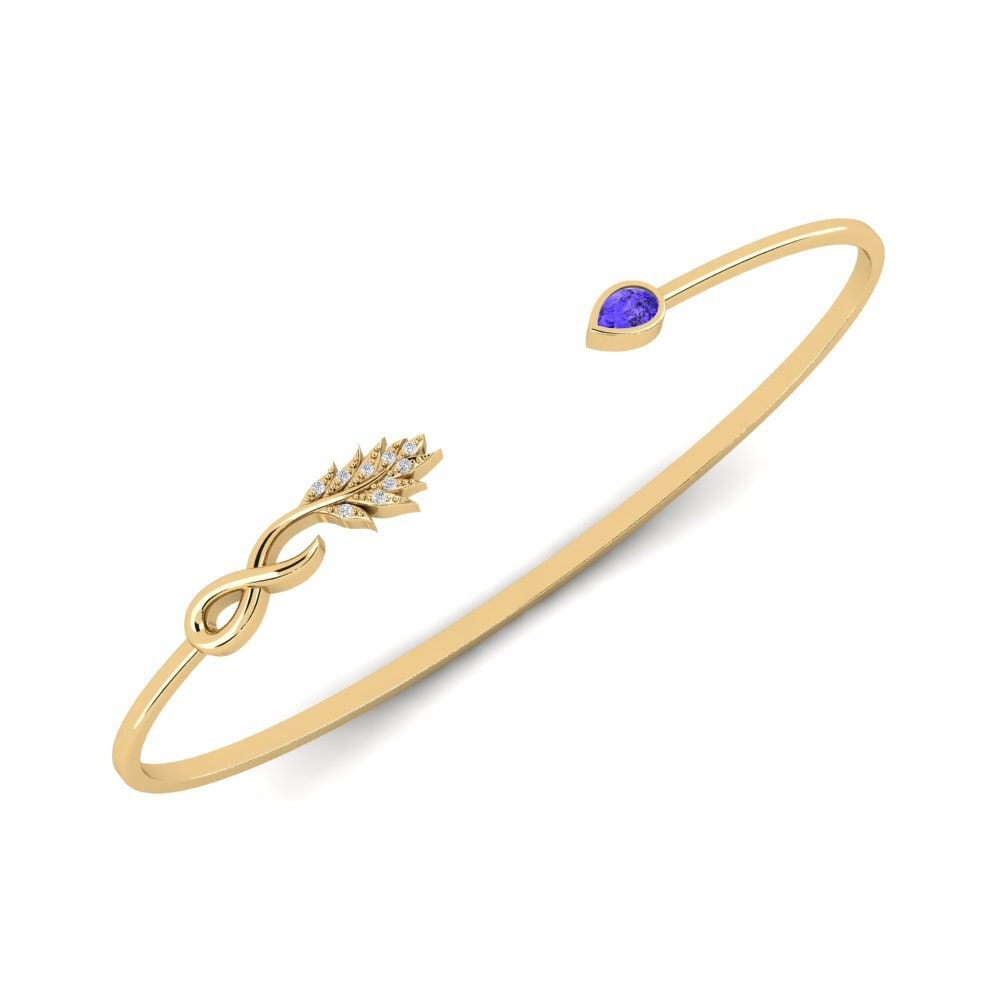 18ct Yellow Gold Tanzanite Palm Cuff Godeo