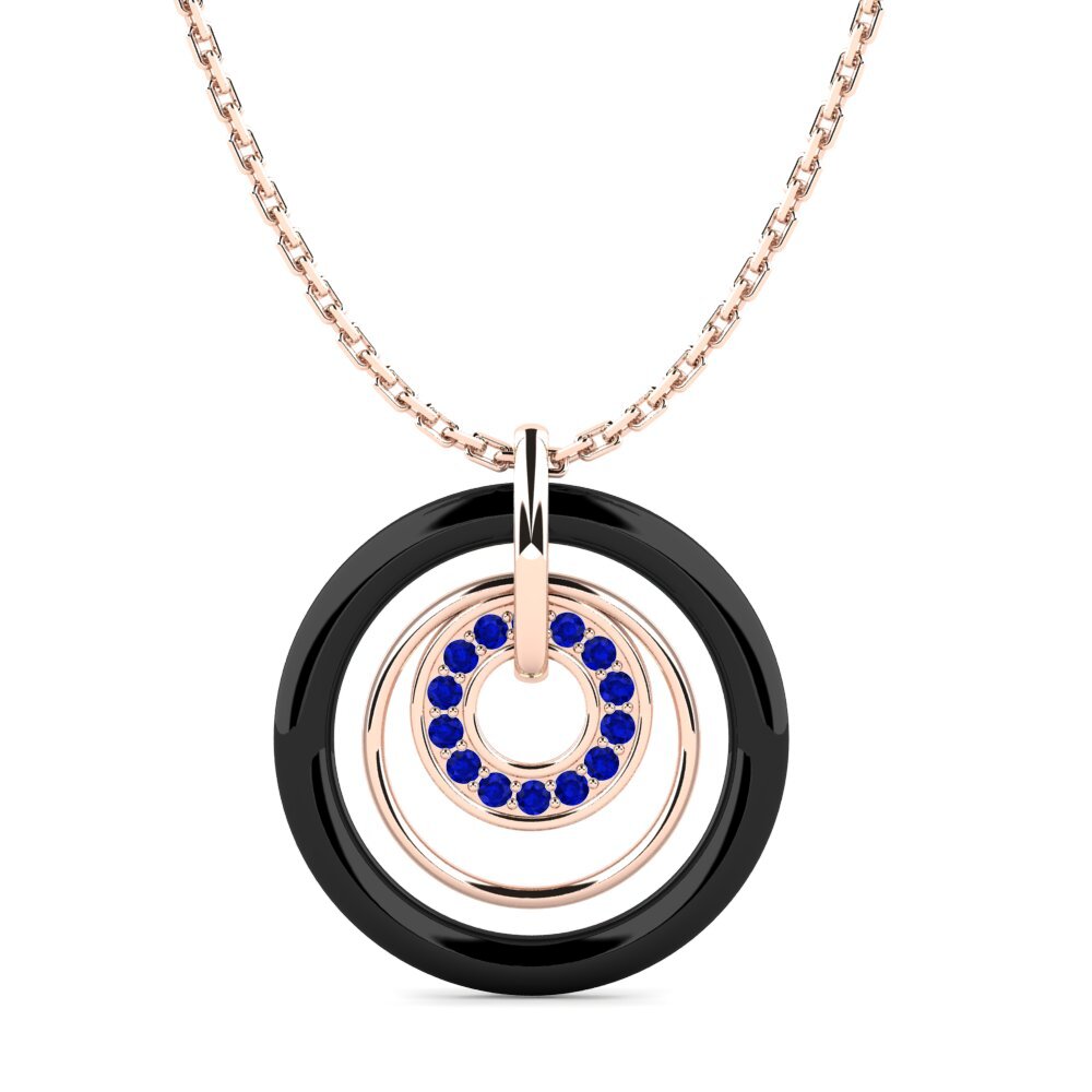 9ct Rose Gold Sapphire Women's Pendant Godina