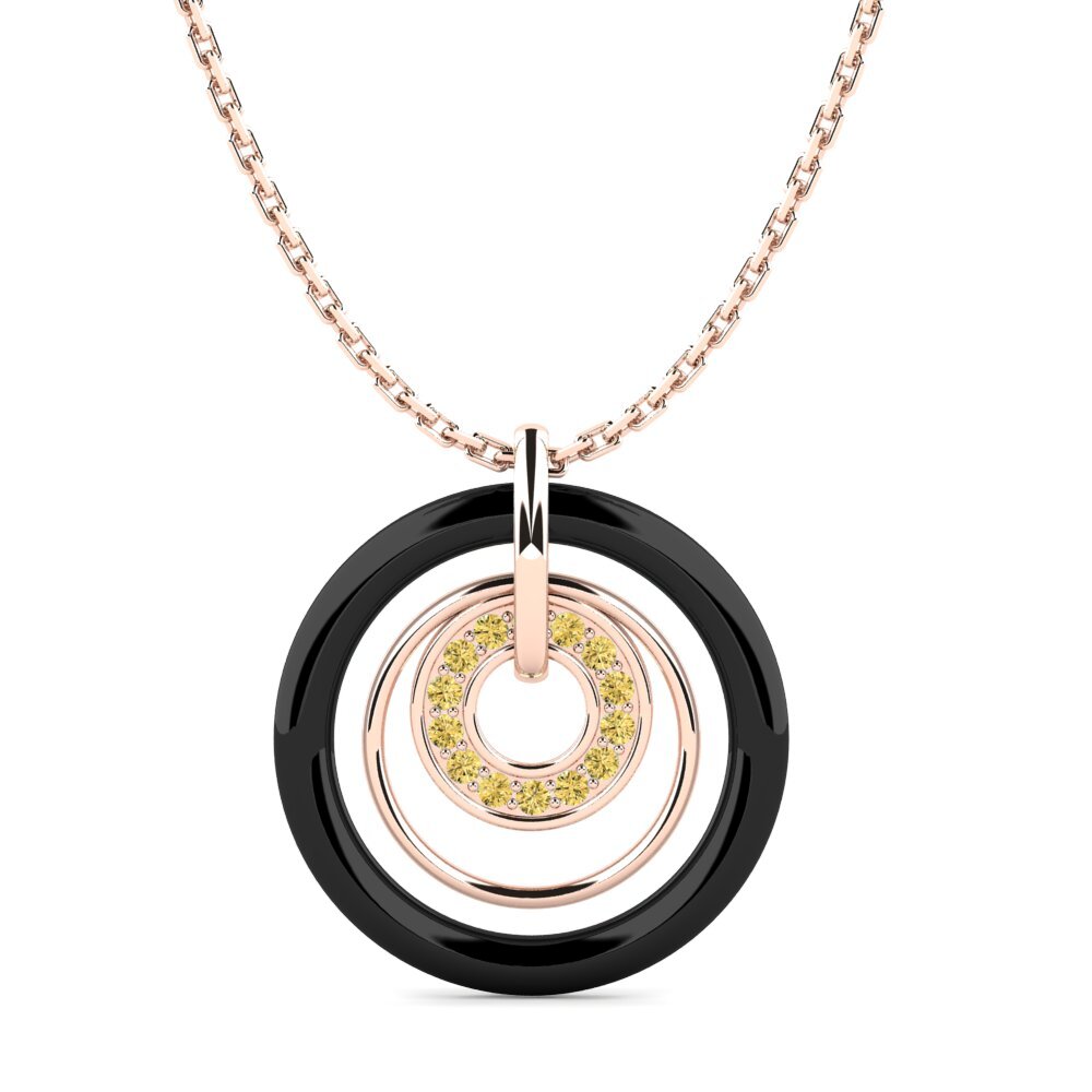 9ct Rose Gold Yellow Diamond Women's Pendant Godina
