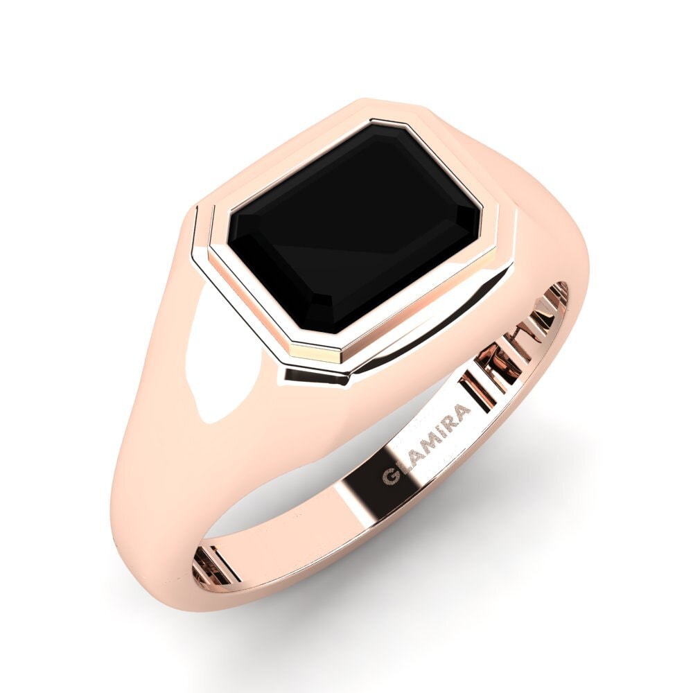 Oro Rosso 750 Zaffiro Nero Anello da uomo Goetzinger
