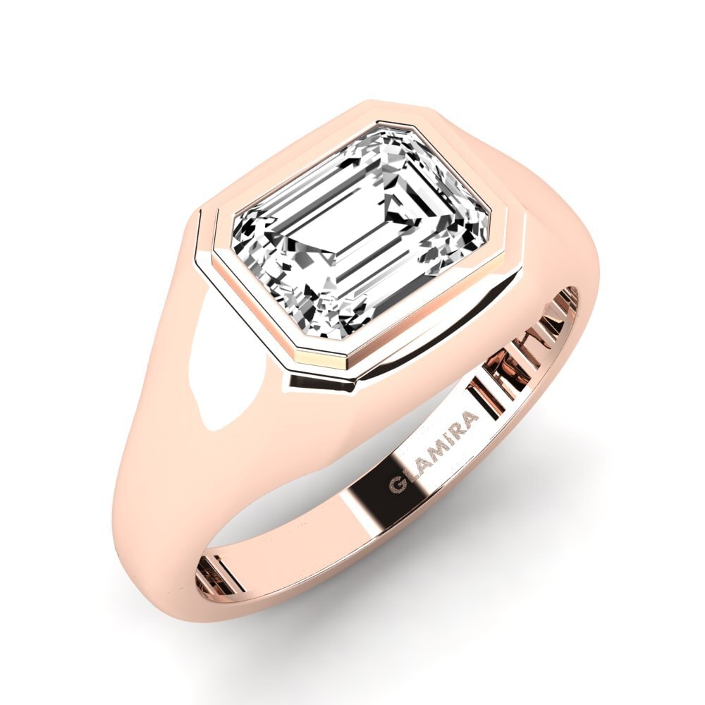 Oro Rosso 585 Moissanite Anello da uomo Goetzinger