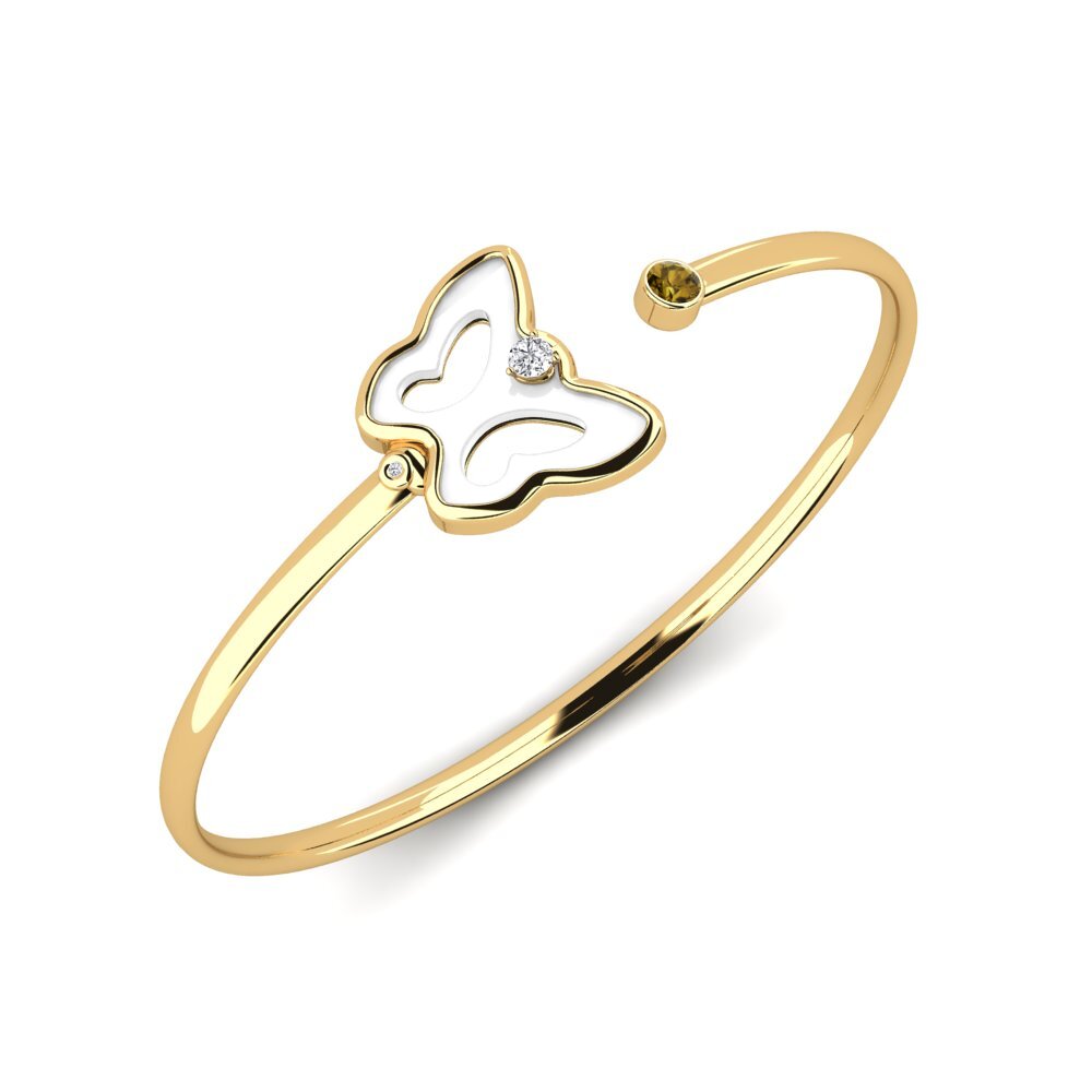 14ct Yellow Gold Brown Zircon Women's Bracelet Goguen
