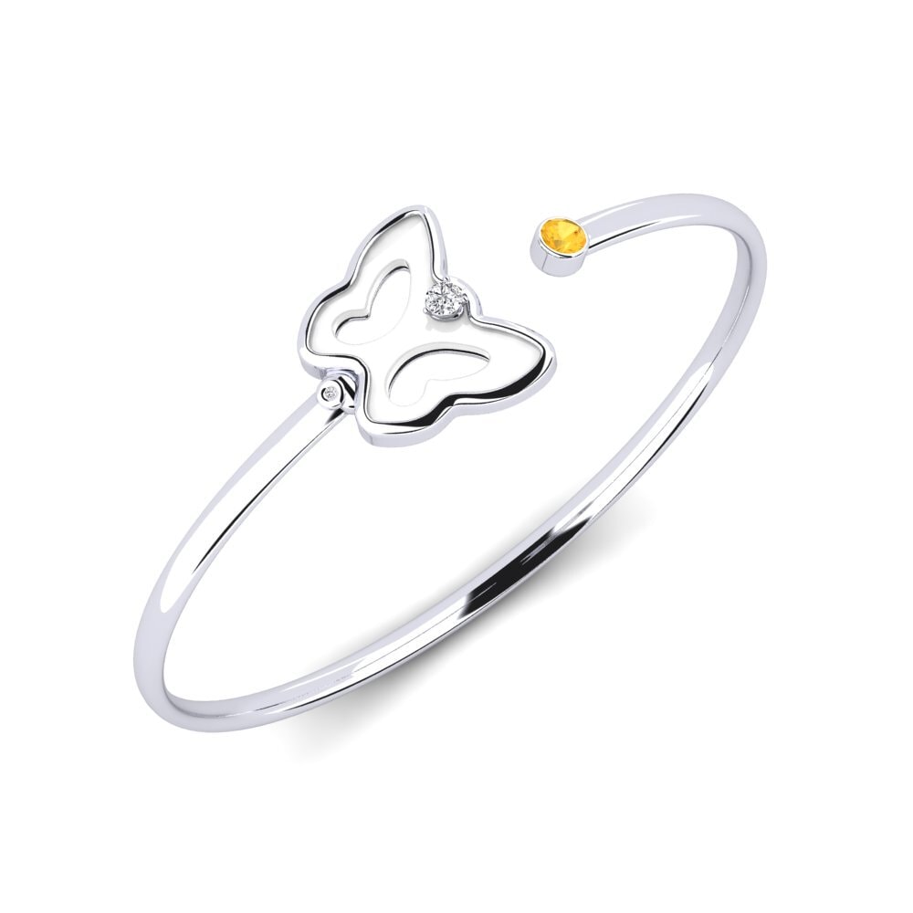 White Silver Citrine Women's Bracelet Goguen