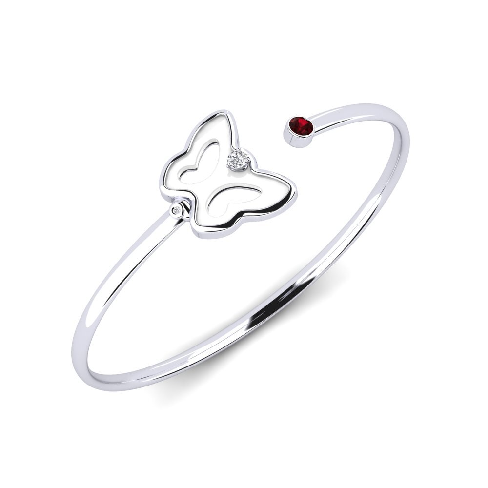 14ct White Gold Garnet Women's Bracelet Goguen