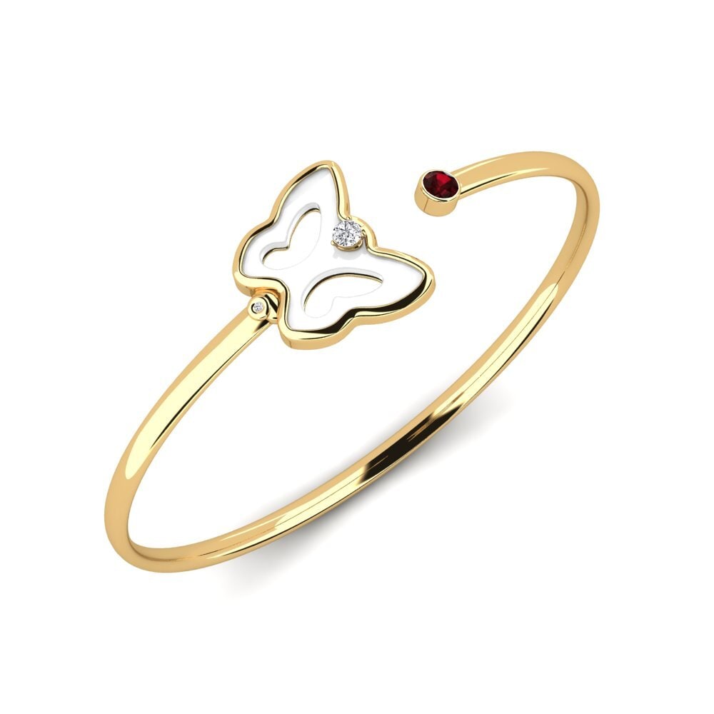 14ct Yellow Gold Garnet Women's Bracelet Goguen