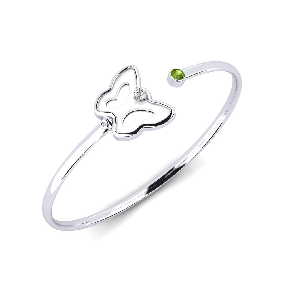White Silver Peridot Women's Bracelet Goguen