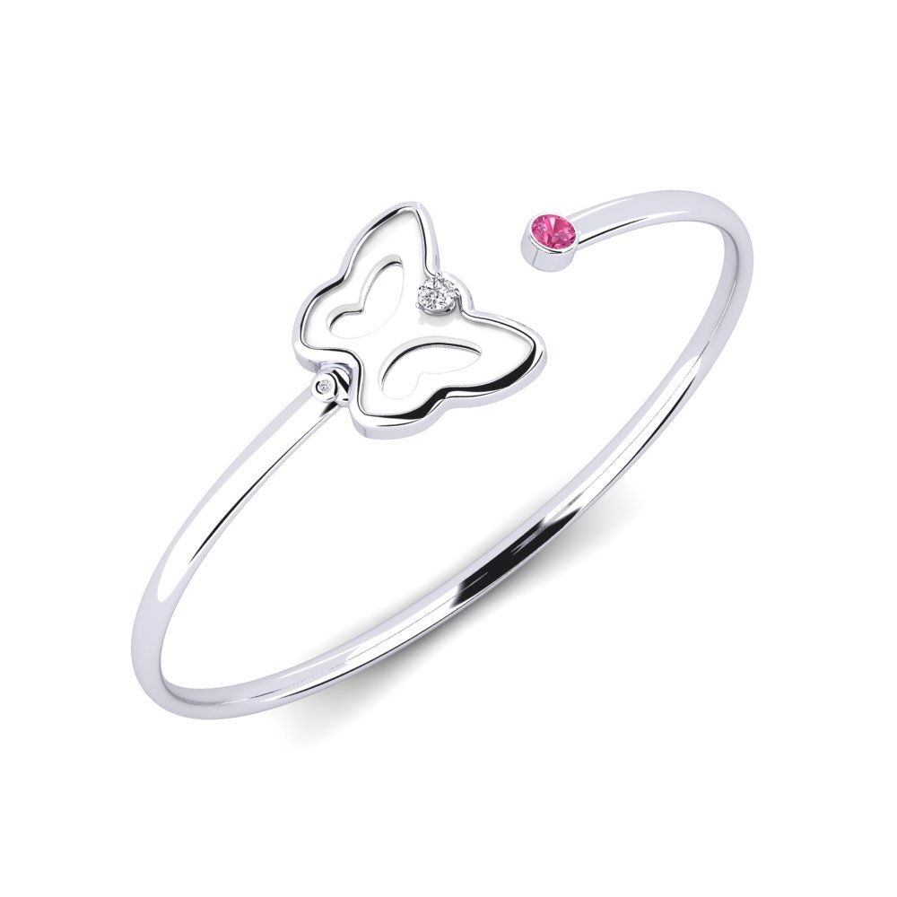 14ct White Gold Pink Tourmaline Women's Bracelet Goguen