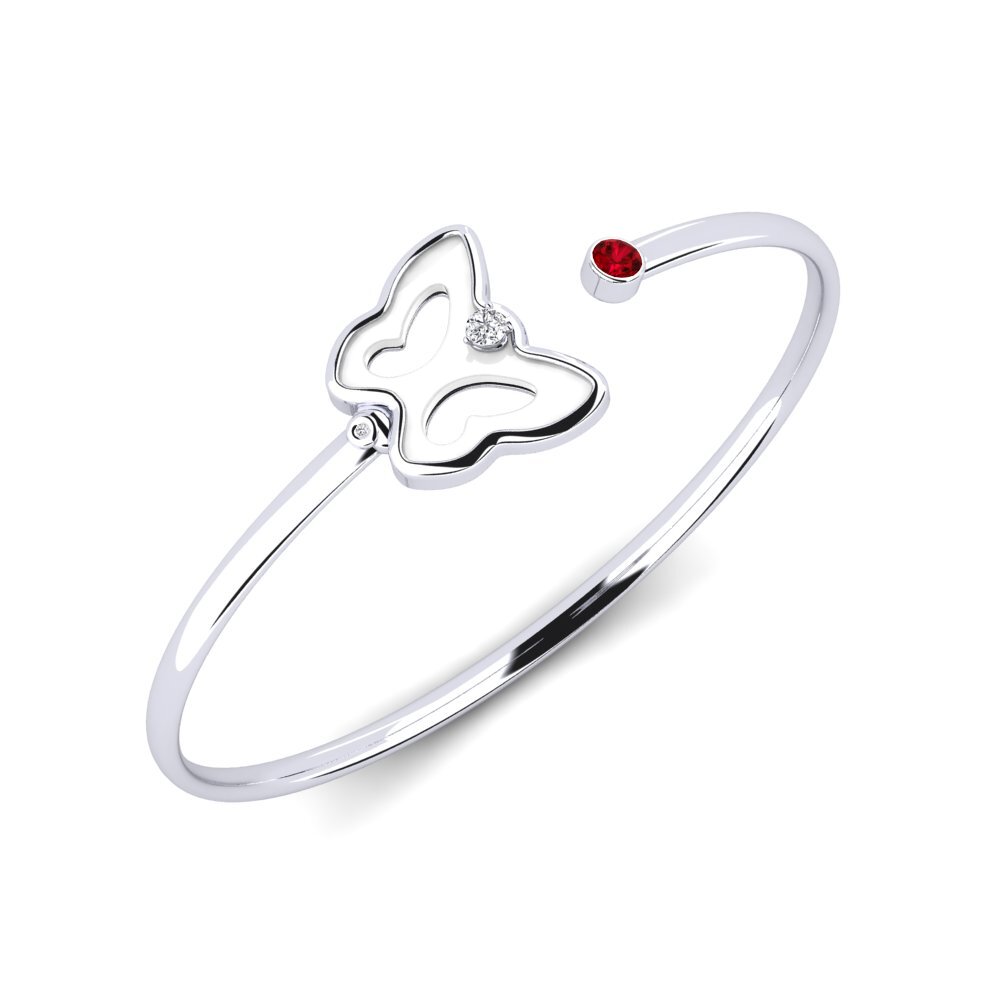 White Silver Red Zirconia Women's Bracelet Goguen