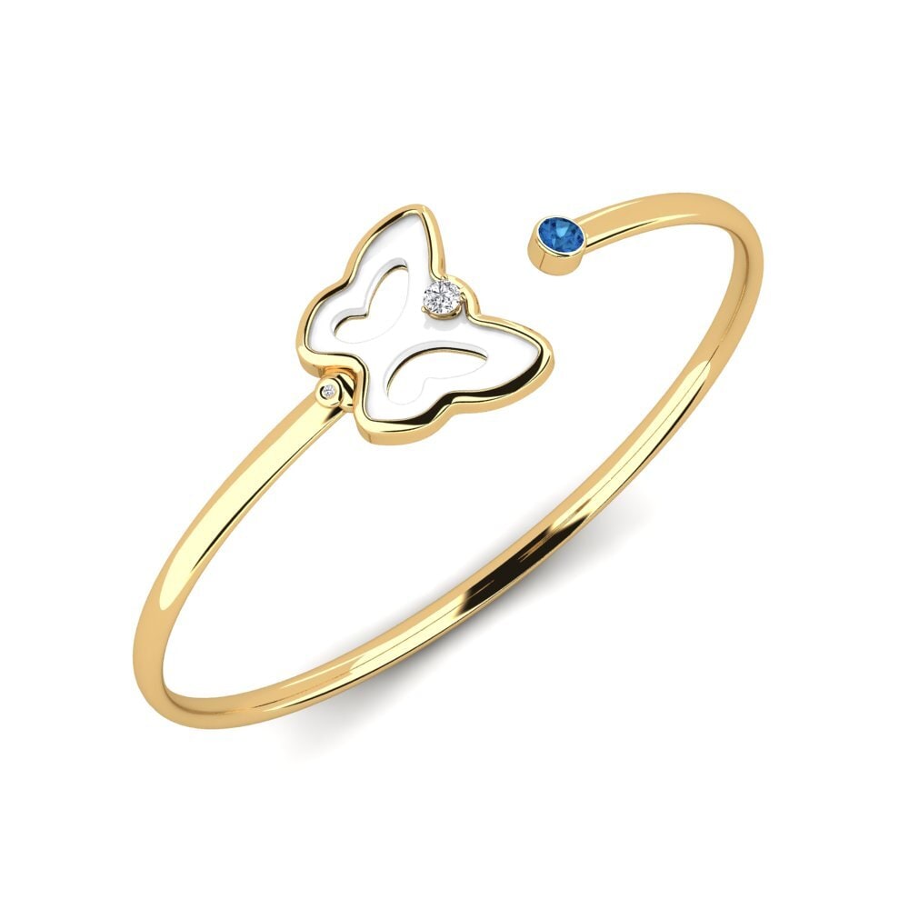 9ct Yellow Gold Dark Blue Zirconia Women's Bracelet Goguen