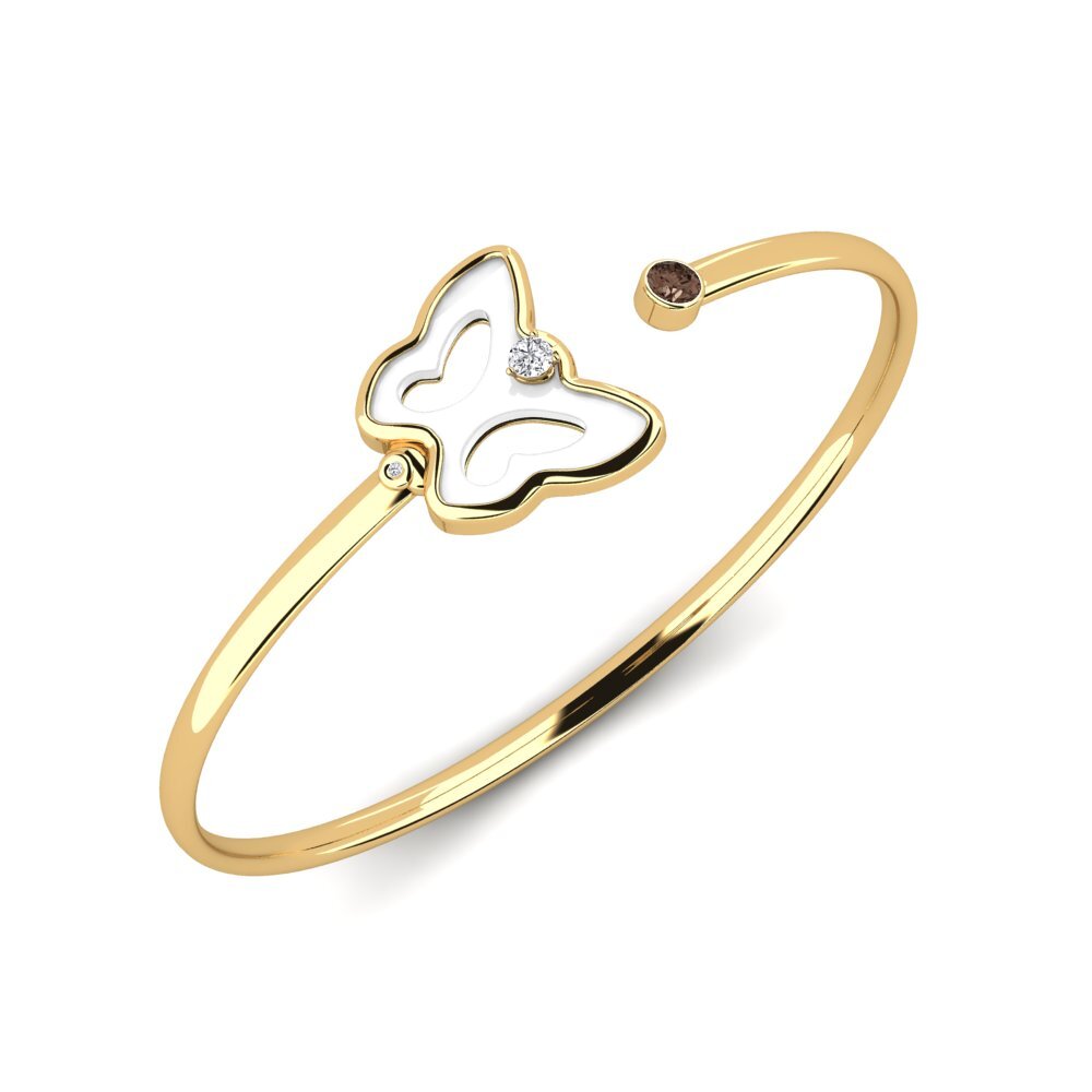 14ct Yellow Gold Smoky Quartz Women's Bracelet Goguen