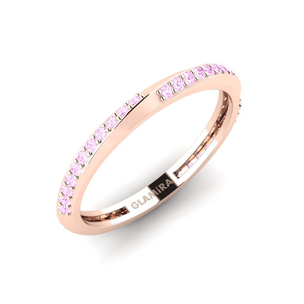 14k Oro Rosa Zafiro Rosado Anillo Golben