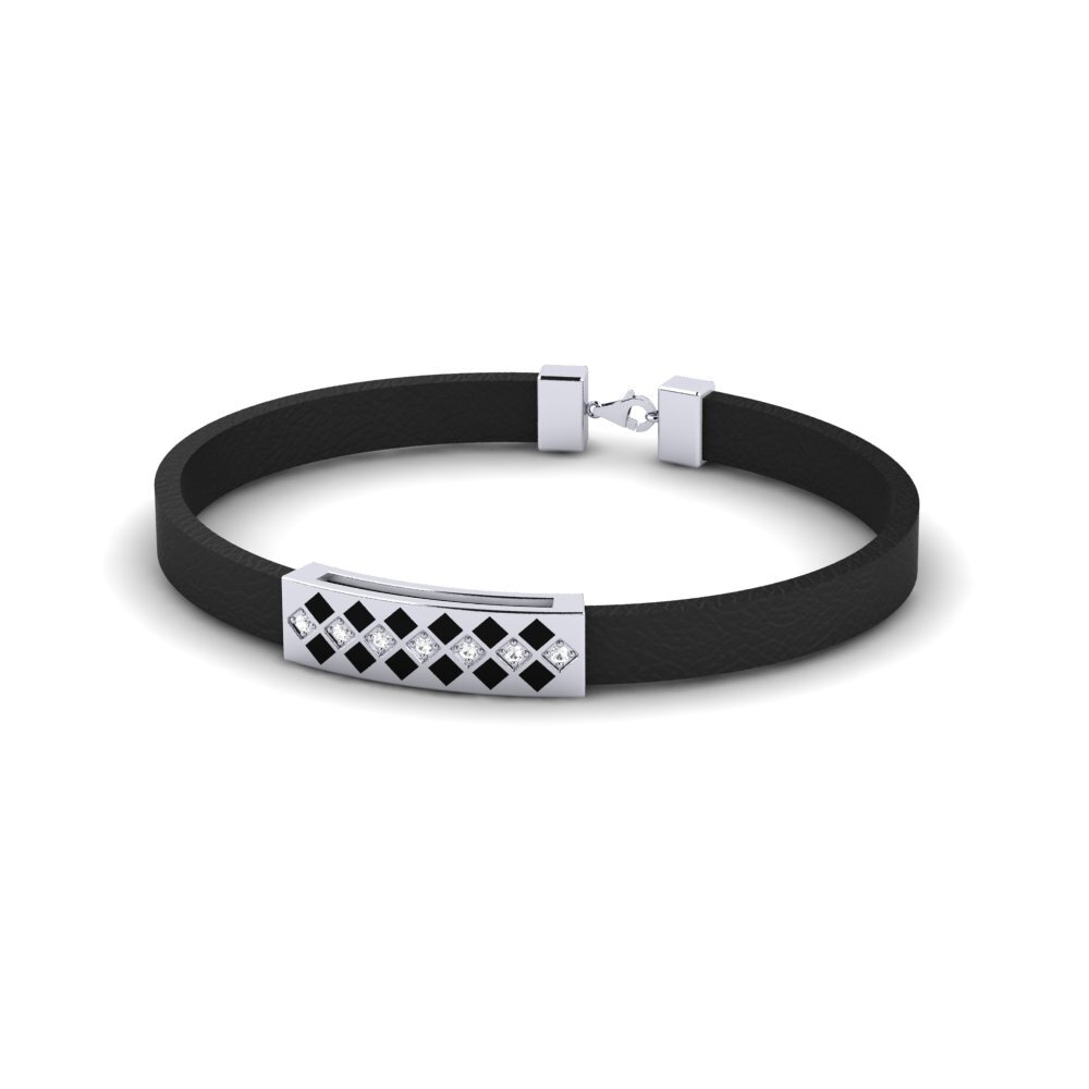 950 Palladium White sapphire Men's Bracelet Goldeen