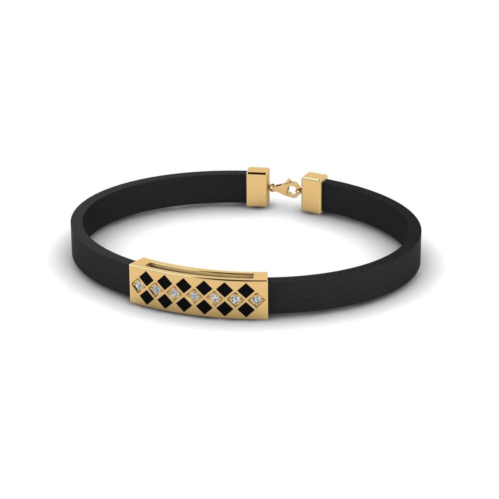 18ct Yellow Gold Zirconia Men's Bracelet Goldeen