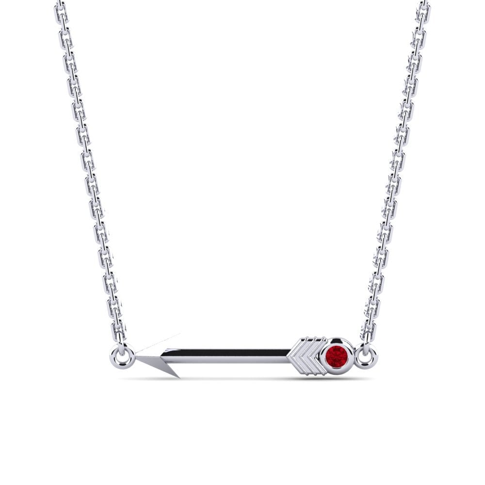 Platino 950 Circonita Roja Collar de Mujer Golduck