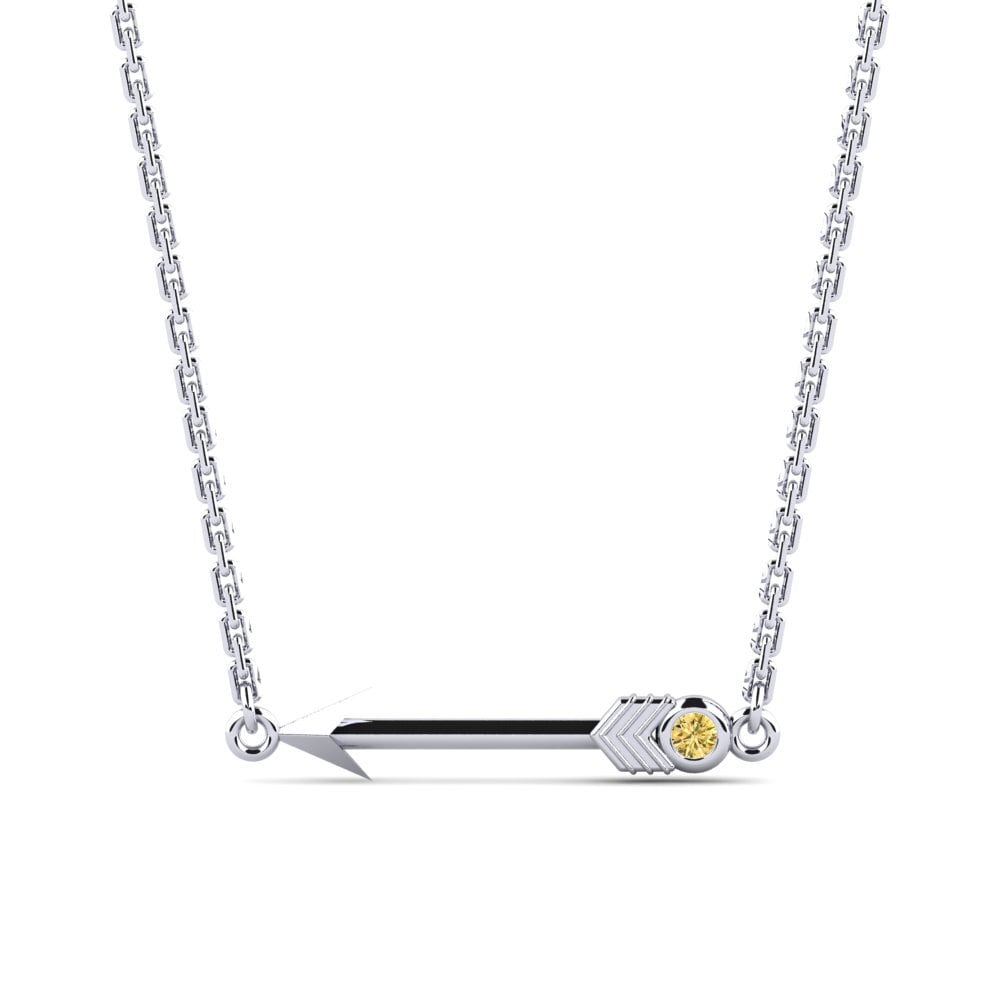Paladio 950 Diamante Amarillo Collar de Mujer Golduck