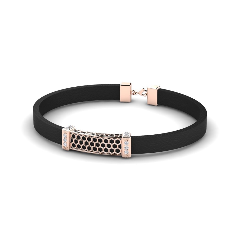 9ct Rose Gold Diamond Men's Bracelet Golisopod