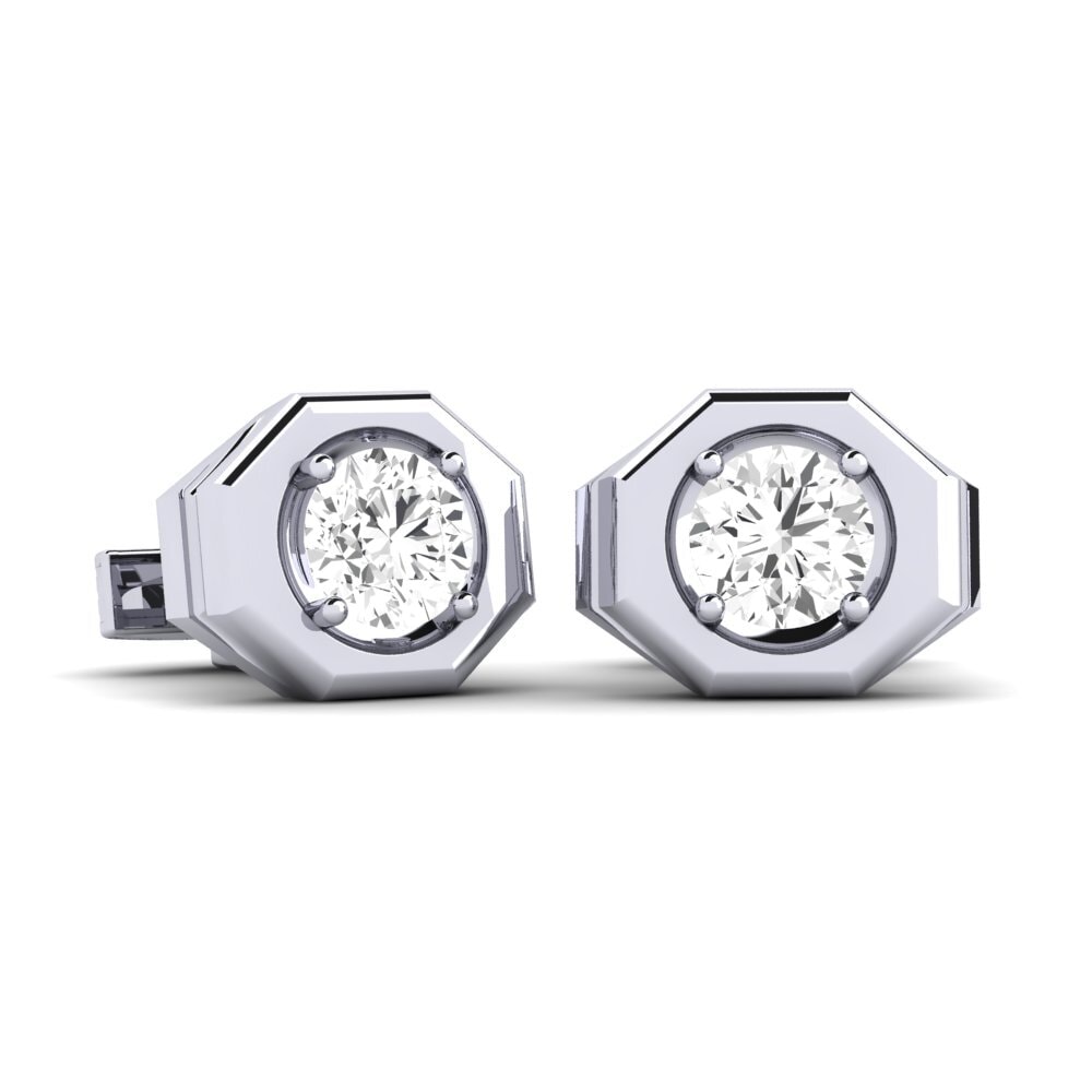 925 Prata de lei diamante-safira Abotoadura Gonzalo