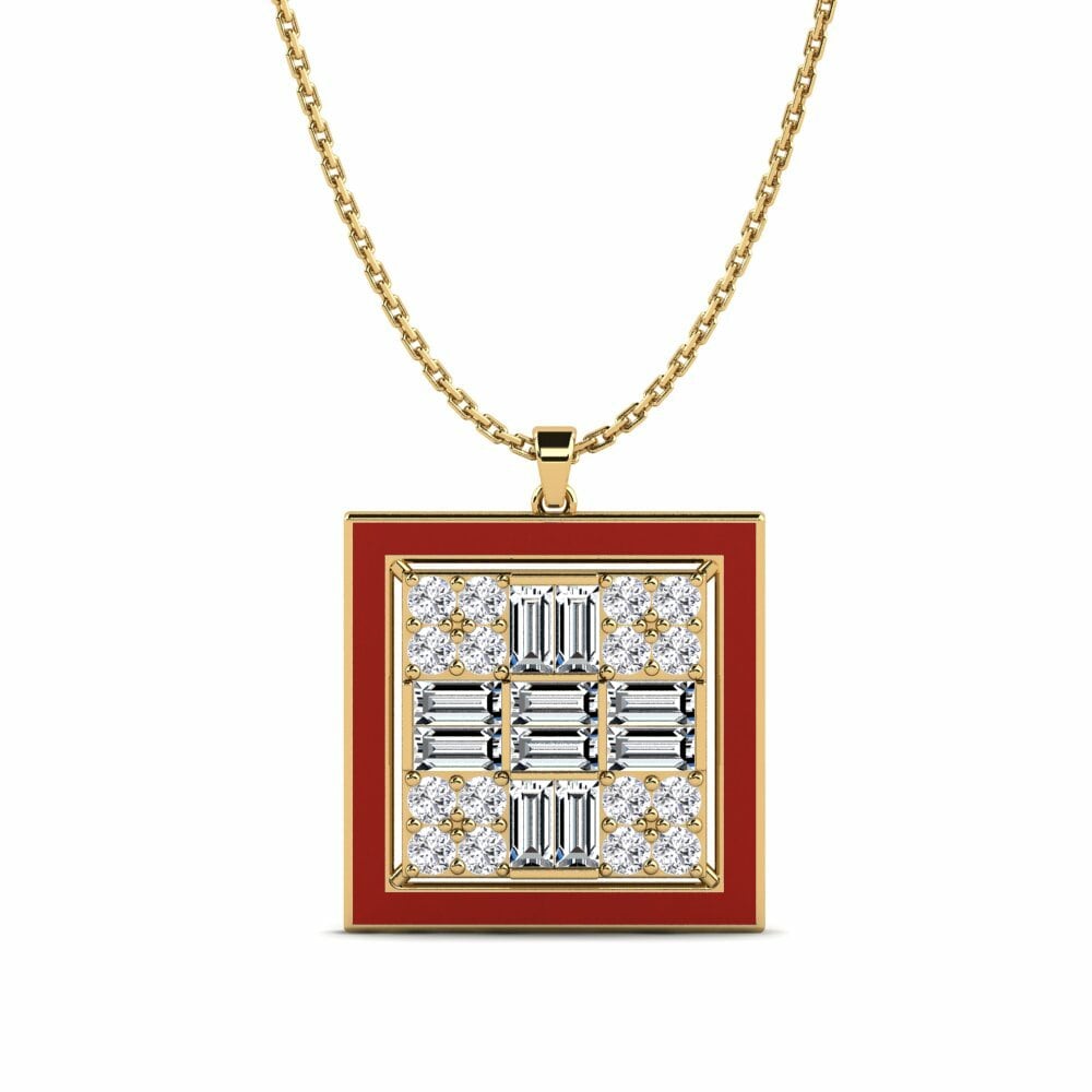 Vàng 9K Đá Zirconia Mặt dây chuyền nữ Gordios