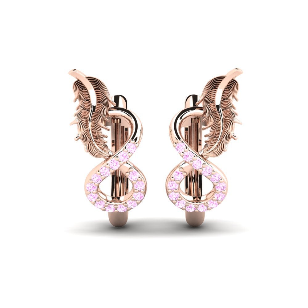 9ct Rose Gold Pink Sapphire Women's Earring Gordost