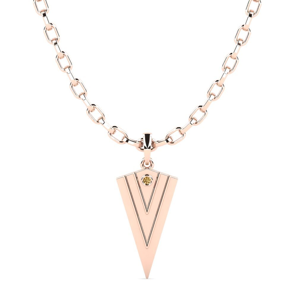 Rotgold 585 Brauner Diamant Herren-Anhänger Gorebyss