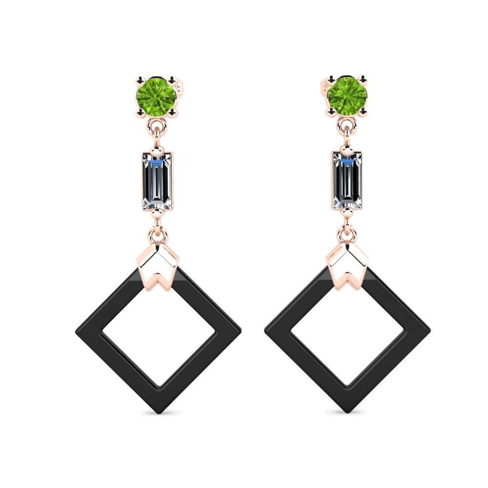 14ct Rose Gold Peridot Women's Earring Gosse