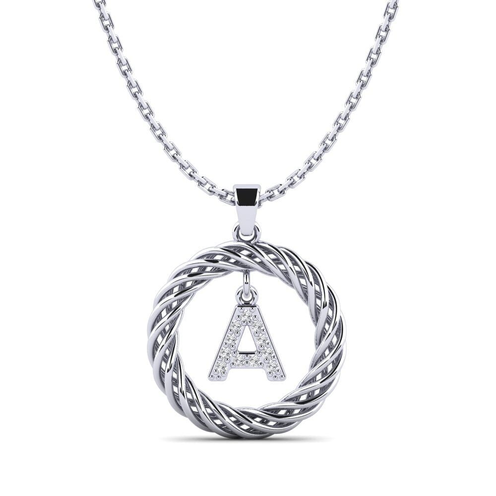 Weißgold 375 Labor-gezüchteter Diamant Damen anhänger Goudron - A