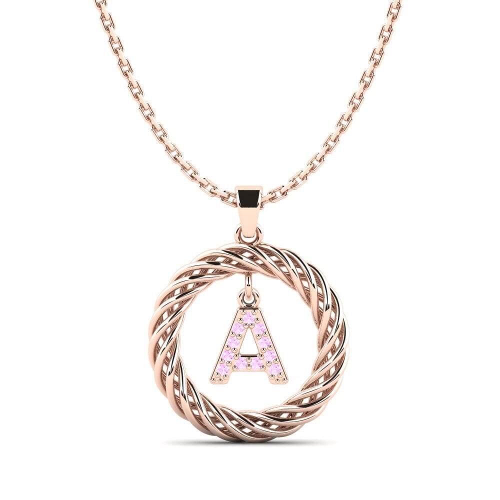 Rotgold 750 Rosa Saphir Damen anhänger Goudron - A