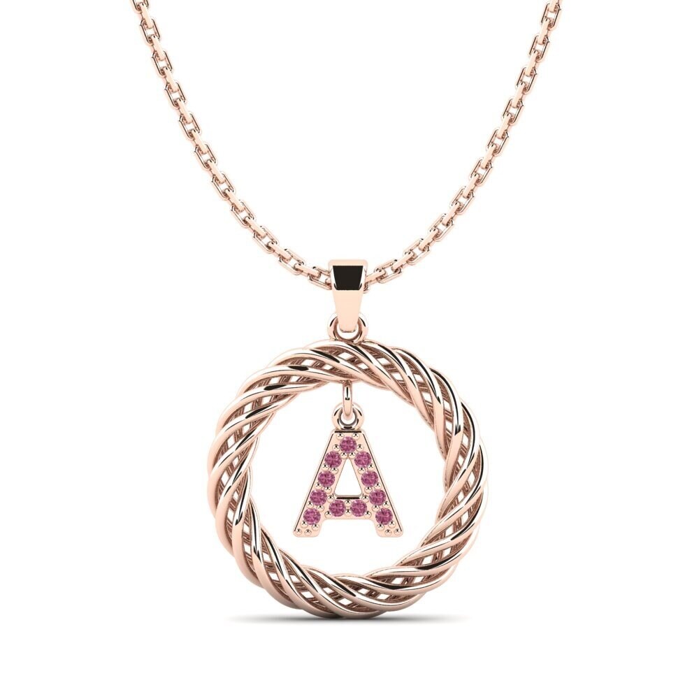Rotgold 375 Rhodolit-Granat Damen anhänger Goudron - A