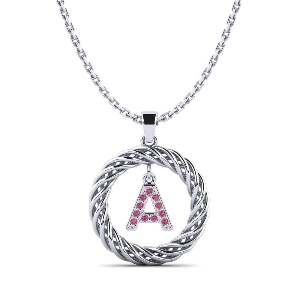 Weißgold 750 Rhodolit-Granat Damen anhänger Goudron - A