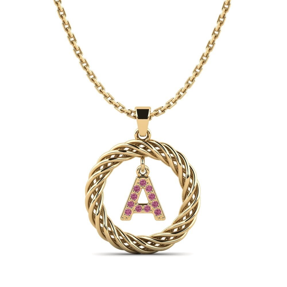 Gelbgold 585 Rhodolit-Granat Damen anhänger Goudron - A