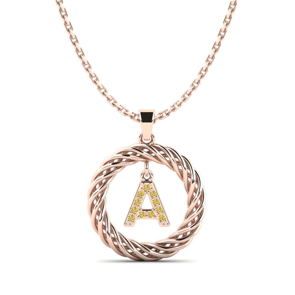 Rotgold 585 Gelber Diamant Damen anhänger Goudron - A