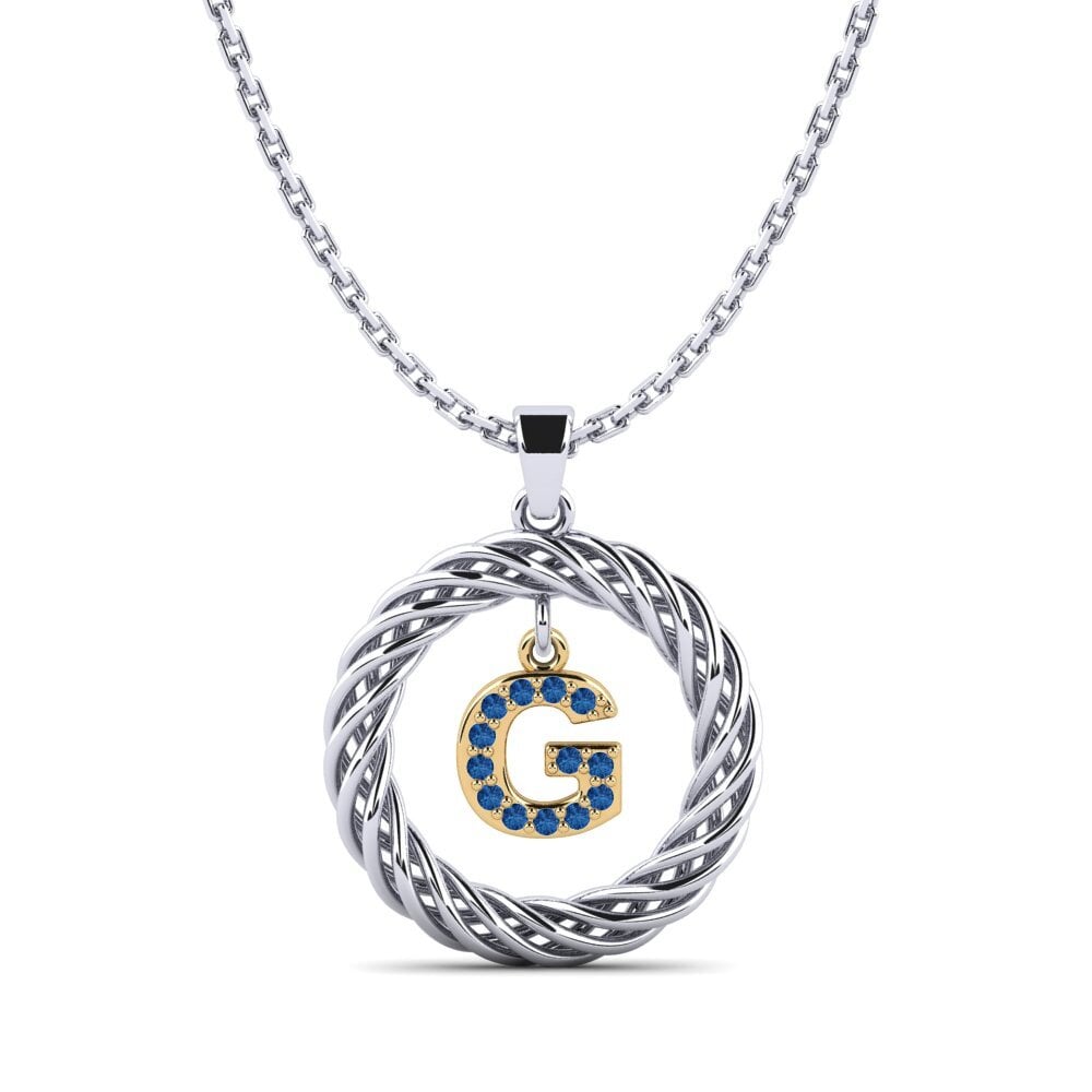 Dunkelblauer Zirkonia Damen anhänger Goudron - G