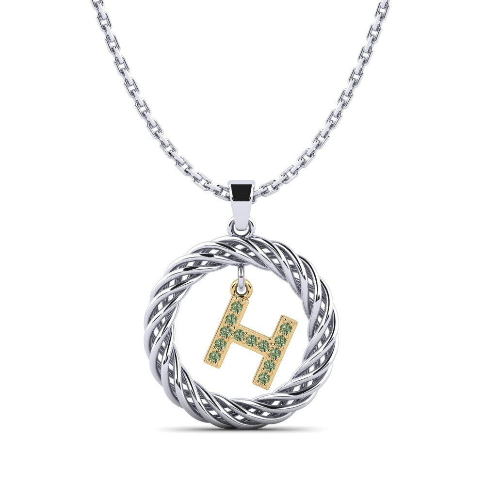 Groene Diamant Dames Hanger Goudron - H