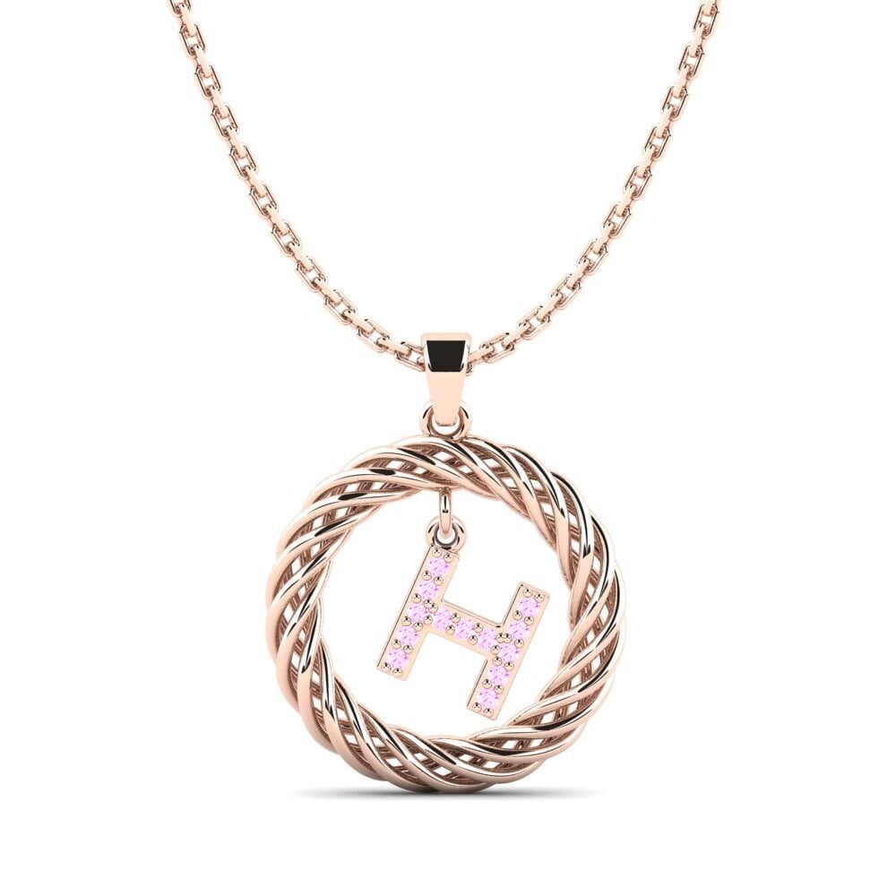 Rotgold 750 Rosa Saphir Damen anhänger Goudron - H