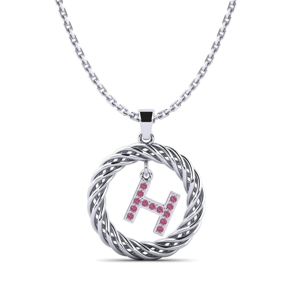 Weißgold 750 Rhodolit-Granat Damen anhänger Goudron - H