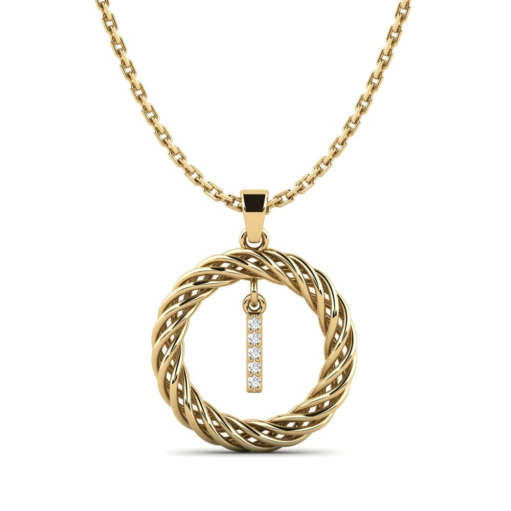 Gelbgold 585 Damen anhänger Goudron - I