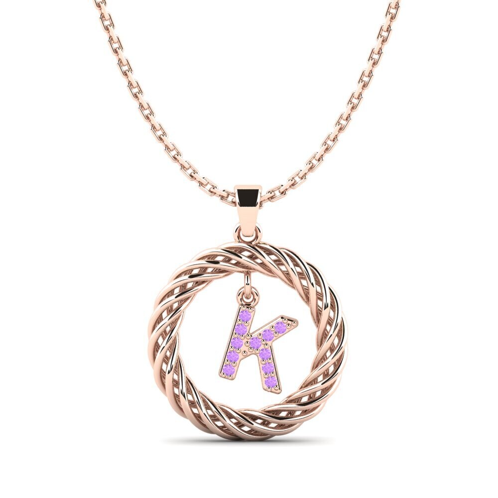 Rotgold 585 Amethyst Damen anhänger Goudron - K