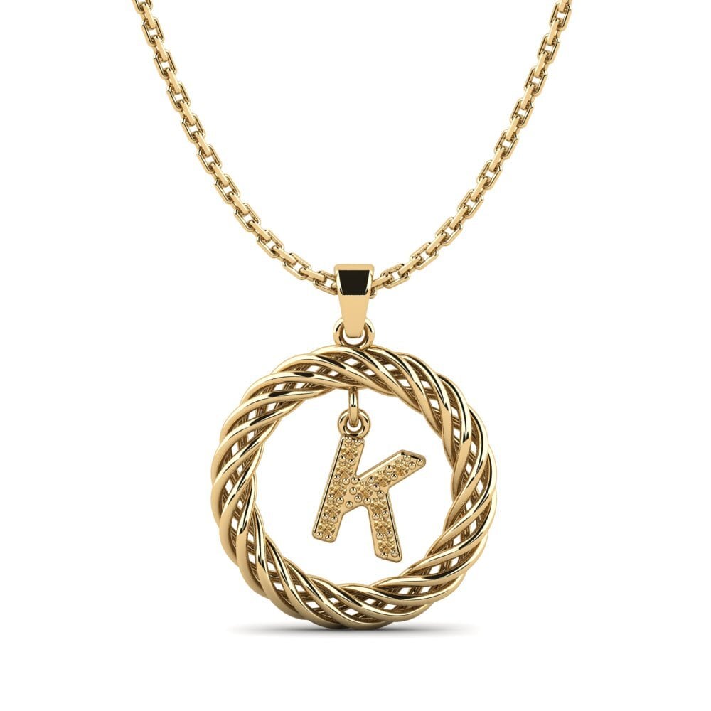Gelbgold 585 Brauner Diamant Damen anhänger Goudron - K