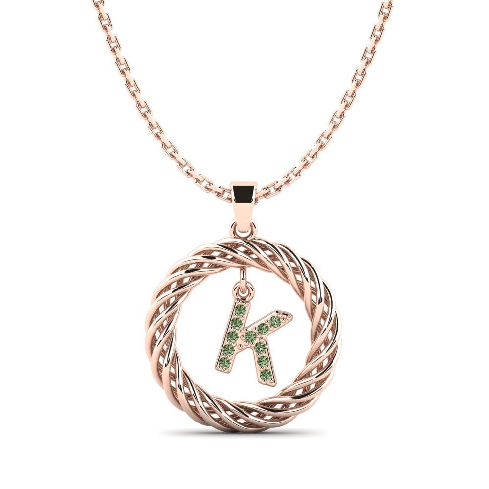Rotgold 585 Grüner Diamant Damen anhänger Goudron - K