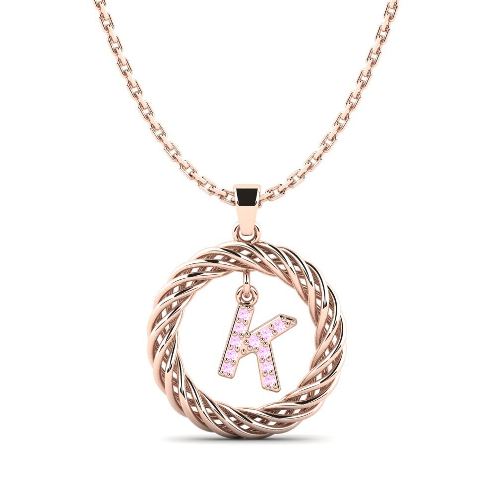 Rotgold 750 Rosa Saphir Damen anhänger Goudron - K