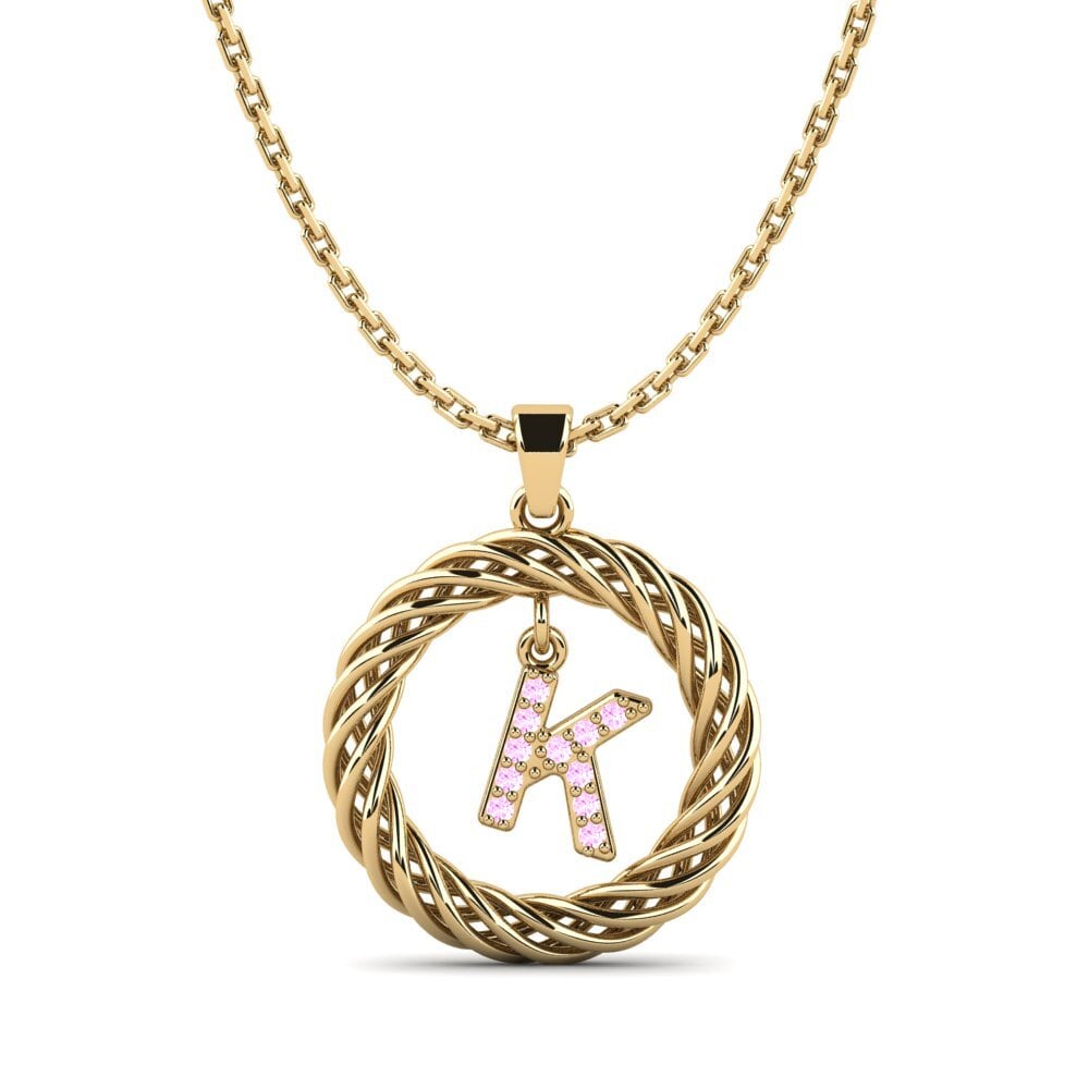 Gelbgold 750 Rosa Saphir Damen anhänger Goudron - K