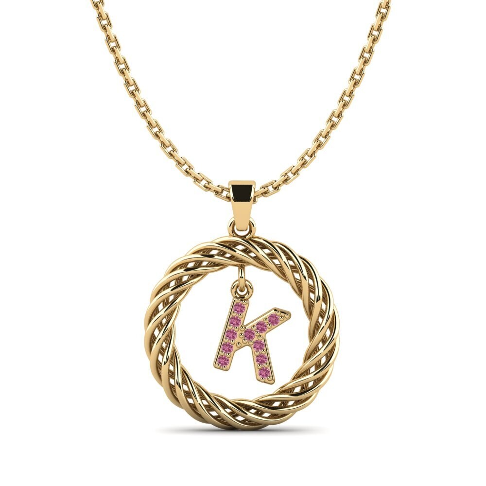 Gelbgold 585 Rhodolit-Granat Damen anhänger Goudron - K
