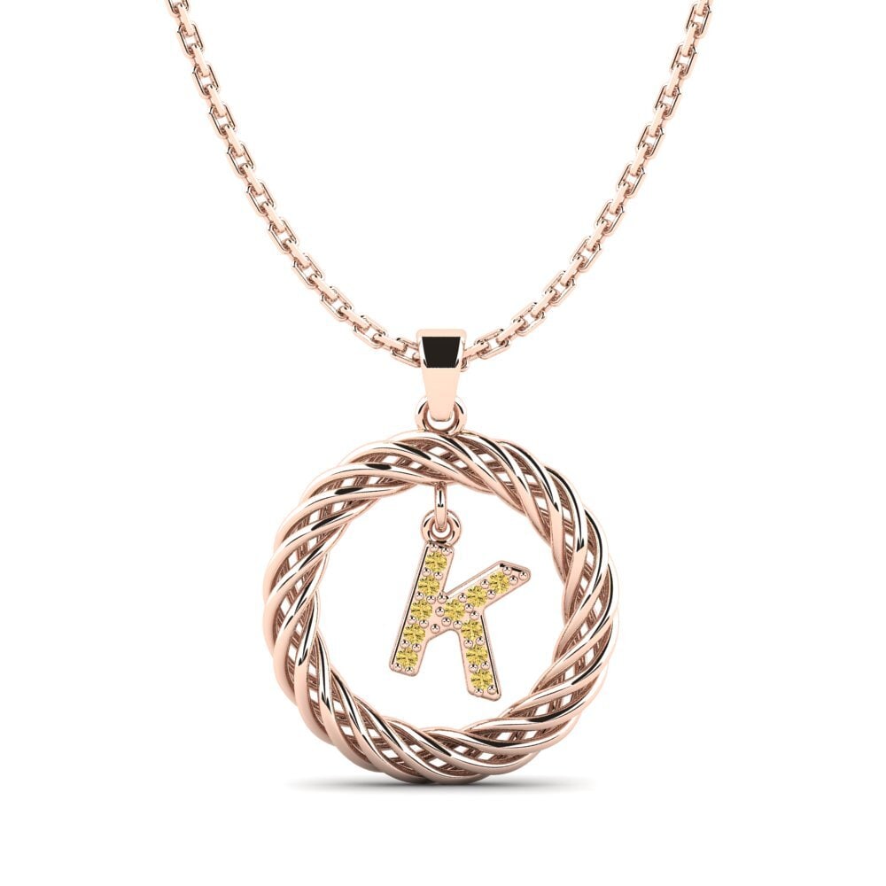 Rotgold 585 Gelber Diamant Damen anhänger Goudron - K