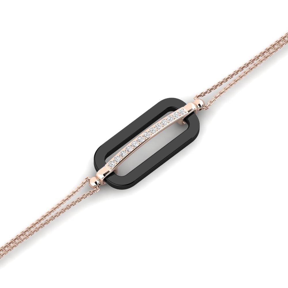 18k Oro Rosa Zafiro blanco Pulsera de Mujer Gould